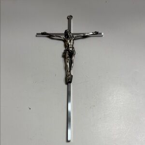 Silver Tone INRI Wall Cross Crucifix